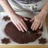 Cut out the cookies with a star-shaped cookie cutter, then bake