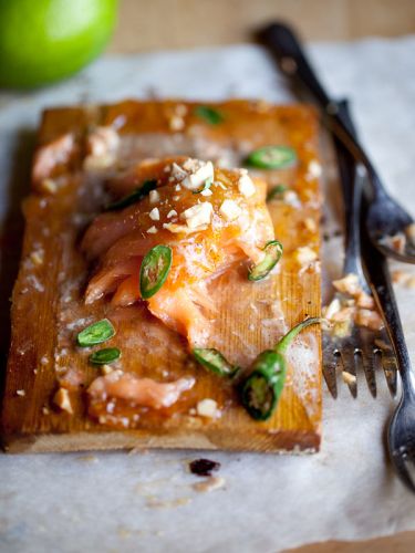 Baked Salmon with Spicy Plum Preserves