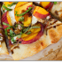 95. 3-cheese peach and prosciutto pizza