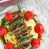 Creamy Polenta with Grilled Steak and Roasted Tomatoes
