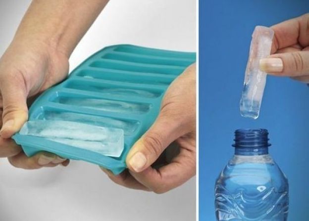 Water bottle ice cube tray