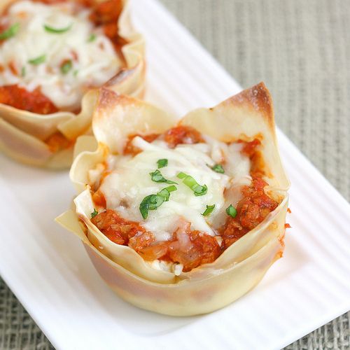 Muffin tin mini lasagna