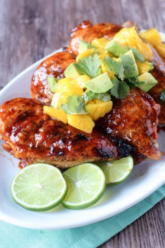 Srirach Chicken With Mango Avocado Salsa