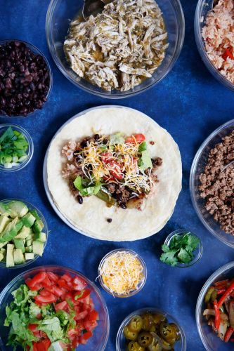 Taco Beef and Salsa Chicken Freezer Burritos