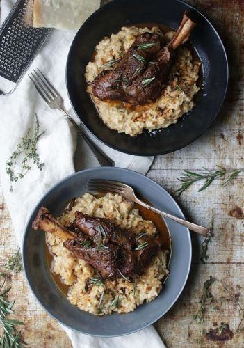 Braised Lamb Shanks with Parmesan Risotto