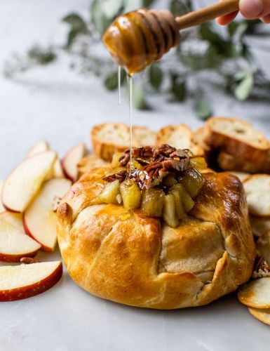 Brie En Croute with Apples and Pecans