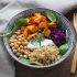 Wholesome Chickpea & Sweet Potato Buddha Bowls with Creamy Chive Dressing
