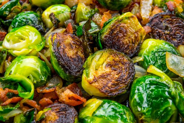 Maple Glazed Brussels Sprouts & Bacon 