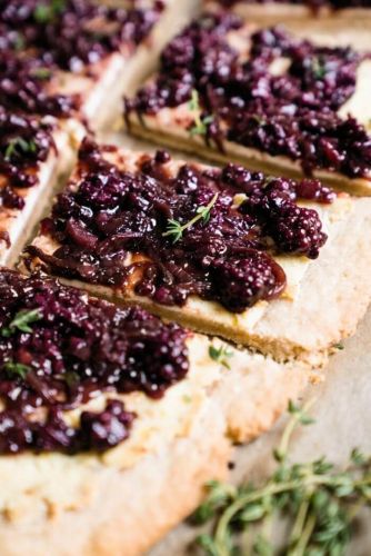 Blackberry Ricotta and Onion Savory Tart
