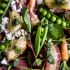 Spring Pea and Carrot Salad with Carrot Top Pesto