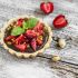 Chocolate bell pepper strawberry tartlets