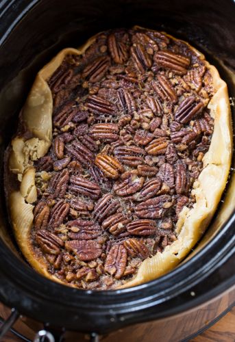 Crock-pot pecan pie
