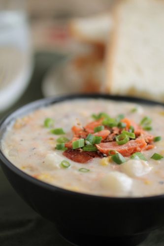 Smoked Salmon Corn Chowder