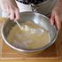 Incorporate the beaten egg whites into the batter using a spatula
