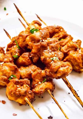 Chicken Satay Skewers with Peanut Sauce