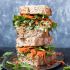 Healthy Pumpkin Seed and Avocado Pesto Chicken Salad Sandwich