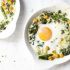 Creamy Baked Green Eggs and Hawaji Spiced Chickpeas