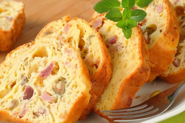 Savory ham and olive bread