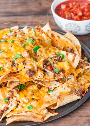Beef and Cheese Nachos with Chorizo Sausage