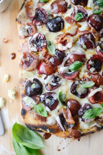 Grilled Cherry Gorgonzola Flatbread Pizza