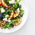Grilled peach, blueberry and goat cheese salad