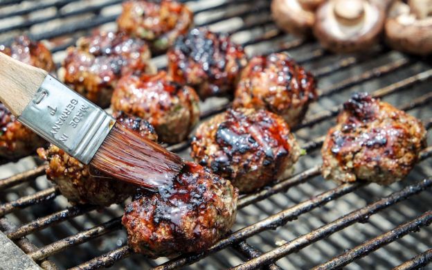 Umami Bomb Grilled Meatballs with Sweet Teriyaki Glaze