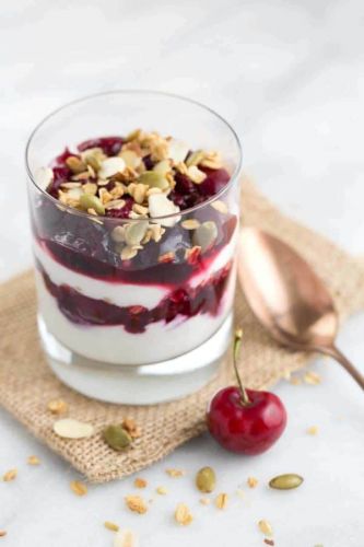 Yogurt Parfait with Cherries