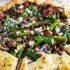 Asparagus and Mushroom Galette with Bacon, Goat Cheese and Balsamic Reduction