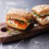 Salmon feta mini sandwiches
