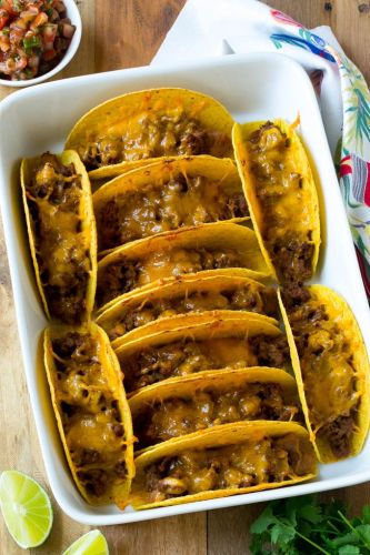 Oven baked beef tacos