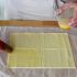 Brush the puff pastry with the mixture of egg yolk and milk
