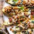 Spicy Chickpea and Cheese Stuffed Zucchini