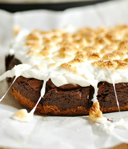 Slow Cooker S’mores Brownies