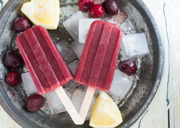 Amaretto Sour Cherry Popsicles