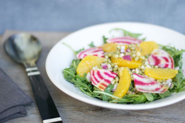 Arugula, Mung Bean, Beet and Citrus Salad