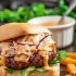 Asian burger with Sriracha mayo