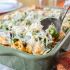 Cheesy asparagus tortellini bake