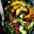 Autumn Arugula Salad with Caramelized Squash and Pomegranate-Ginger Vinaigrette