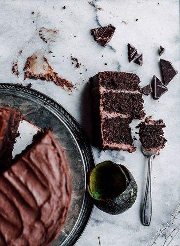 Chocolate avocado layer cake with whipped chocolate buttercream