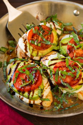 Avocado Caprese Skillet Chicken