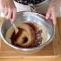 Sift the flour and cocoa into the mixture and gently stir with a spatula