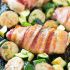 Bacon-Wrapped Stuffed Chicken Breast With Roasted Potatoes And Zucchini
