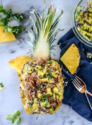 Slow Cooker Jerk Pork In Pineapple Bowls