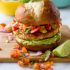 Salsa Chicken Burgers With Cilantro-Avocado Sauce