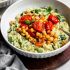 Pesto Risotto, Roasted Tomatoes & Chickpeas