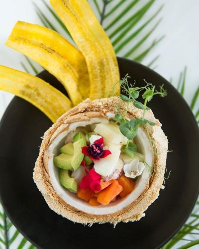 coconut ceviche at yebo beach haus