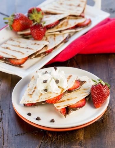 Grilled Strawberry And Nutella Quesadillas