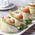 Cream cheese and salmon cucumber rolls