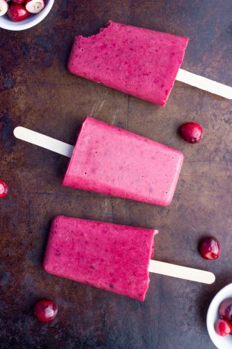 Leftover Cranberry Sauce & Greek Yogurt Popsicles
