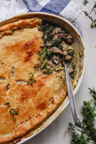 Sausage Kale and Mushroom Pot Pie